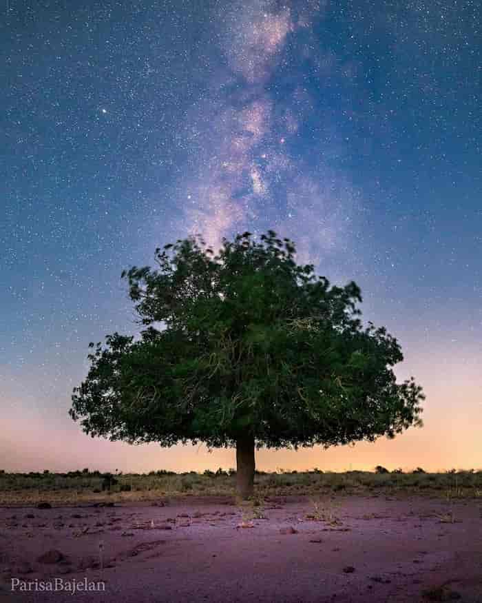 شب، آسمان، کهکشان راه شیری ایران - کرمان