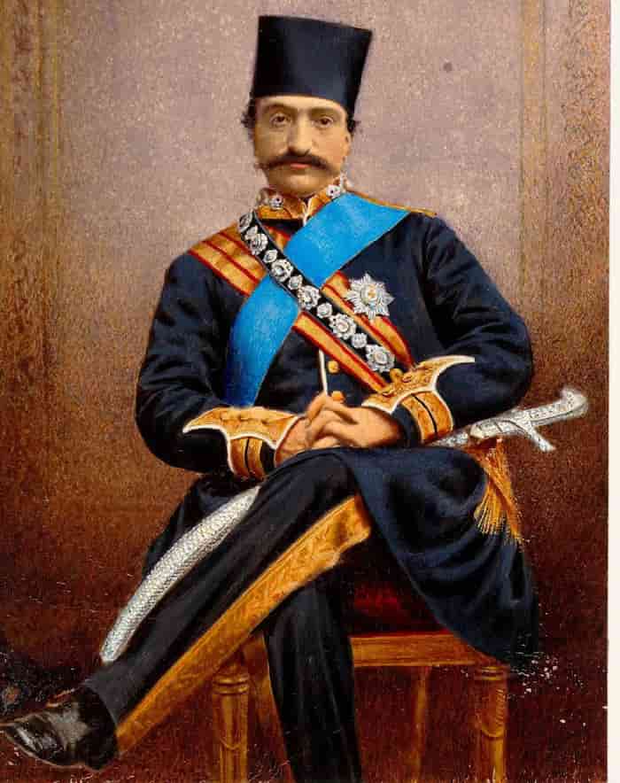 عکس رنگی‌شده از ناصرالدین شاه قاجار عکس در سال 1873