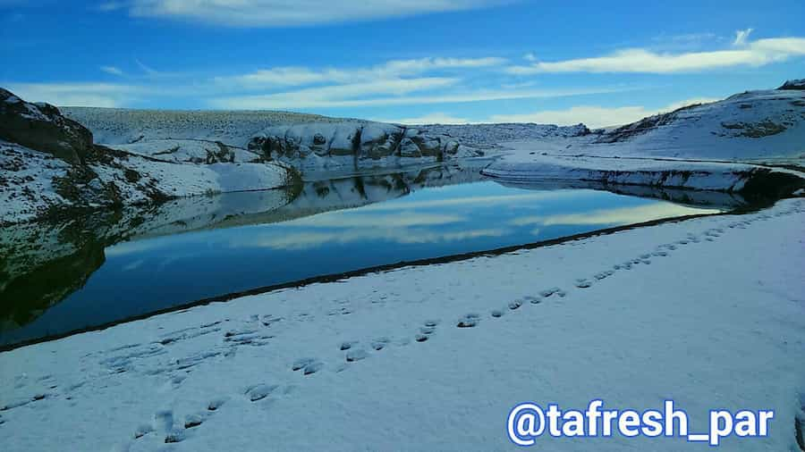  تصویری بسیار زیبا از سد کشه شهرستان تفرش در اول زمستان 95