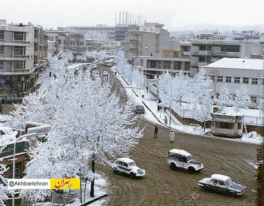 بلوار کریم خان و نمایی از خیابان میرزای شیرازی ، قبل از ساخت پل کریم خان ، سال ۱۳۵۱