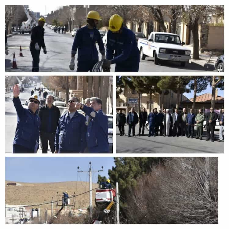 برگزاری مانور بهینه‌سازی شبکه فشار متوسط هوایی در شهرستان آشتیان