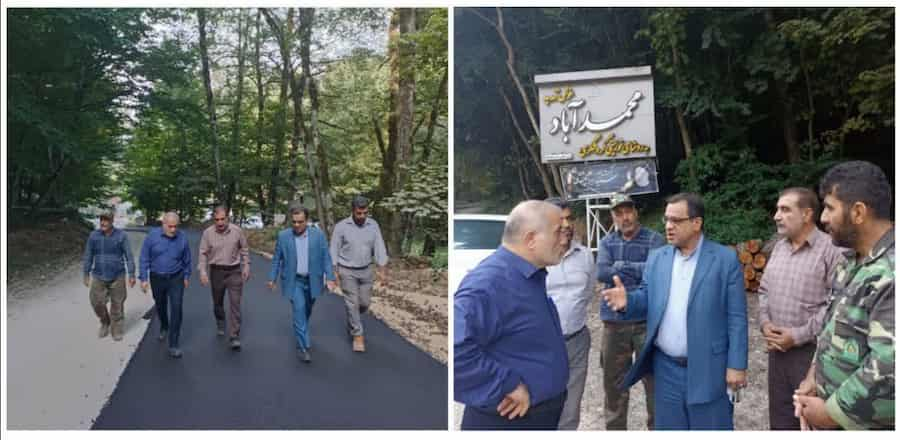 بازدید فرماندار و نماینده مجلس از پروژه آسفالت روستای محمدآباد بهشهر